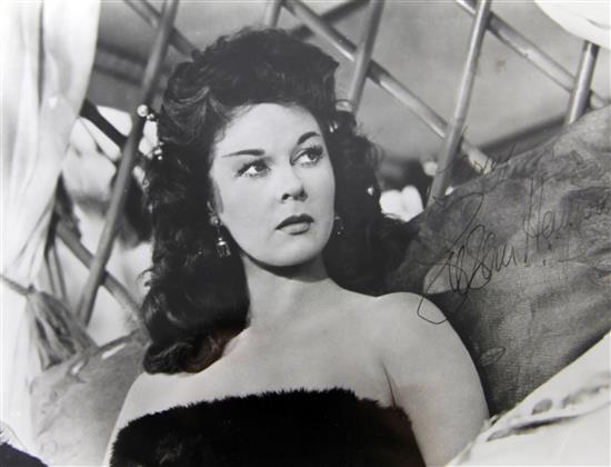 SUSAN HAYWARD. Nine framed signed photographs and one facsimile, largest frame 18.75 x 12.5in.